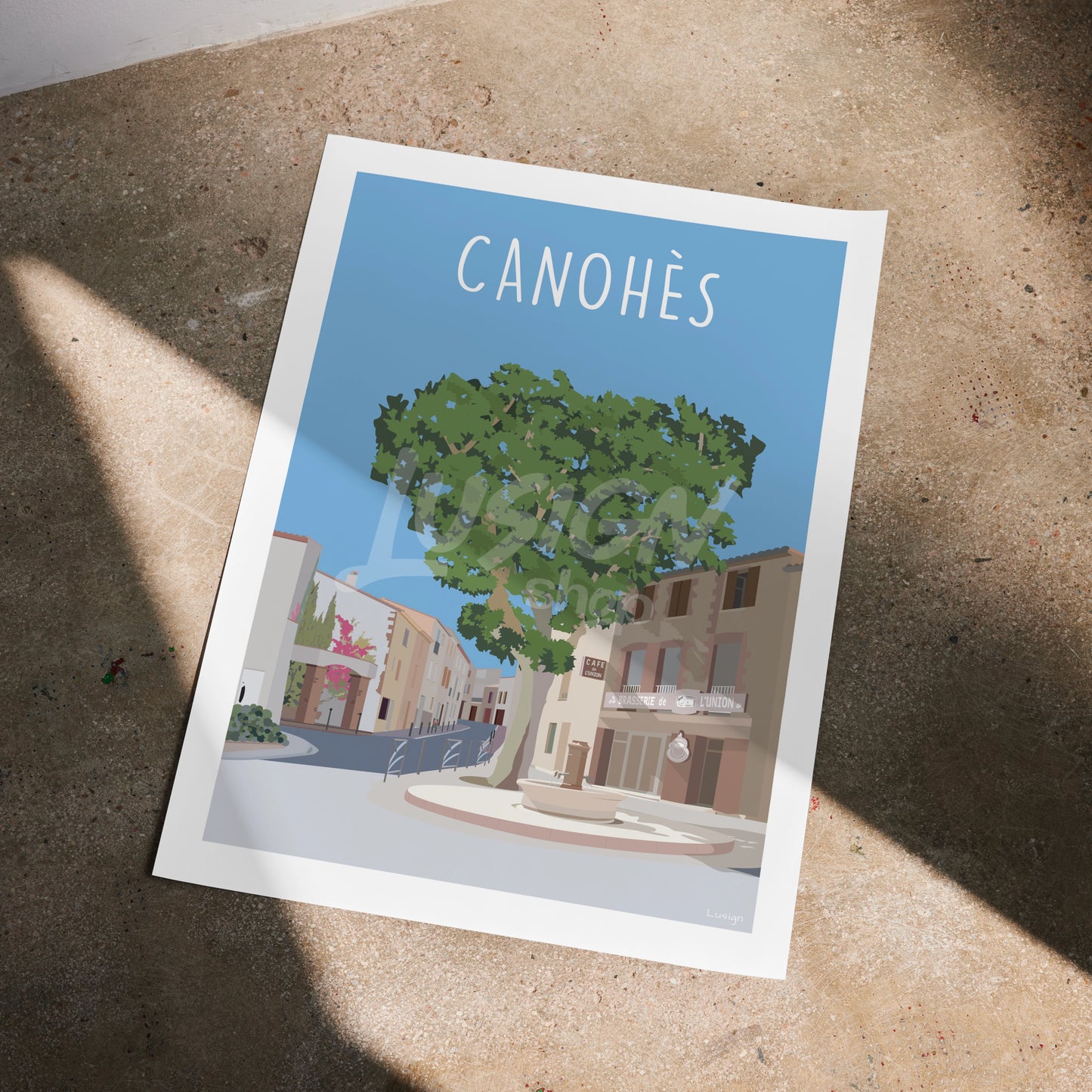 Affiche Canohès - Place du Village | Village Catalan Authentique
