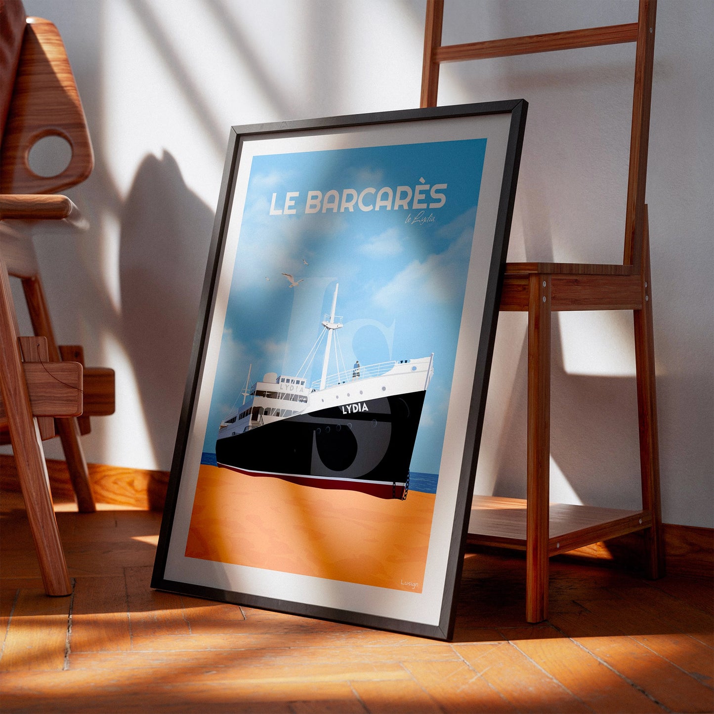 Affiche Le Barcarès - Vue sur la Méditerranée | Déco Bord de Mer Vintage