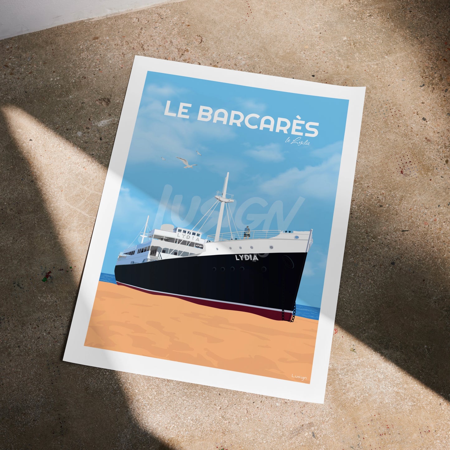 Affiche Le Barcarès - Vue sur la Méditerranée | Déco Bord de Mer Vintage