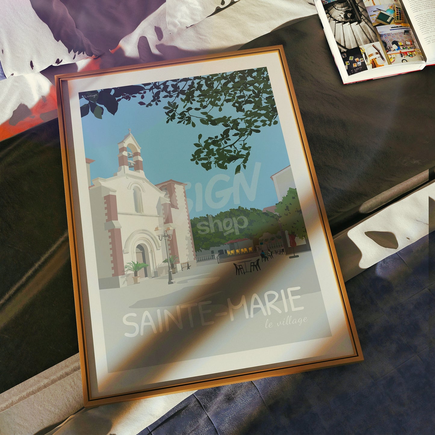 Affiche Sainte-Marie - La Placette et son Église | Charme et Authenticité